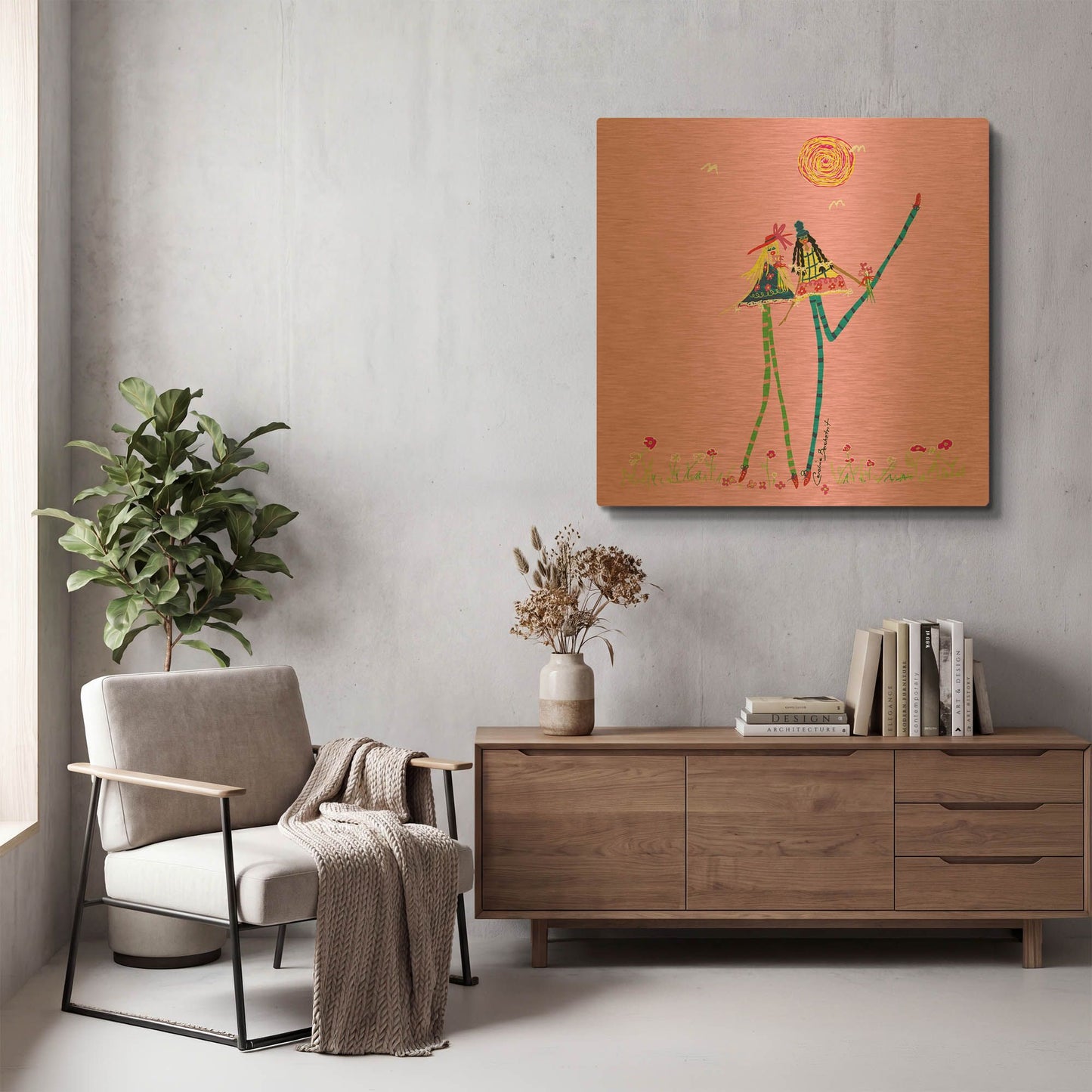 'Best Friends' By Caroline Benchétrit Gold Metal Wall Art