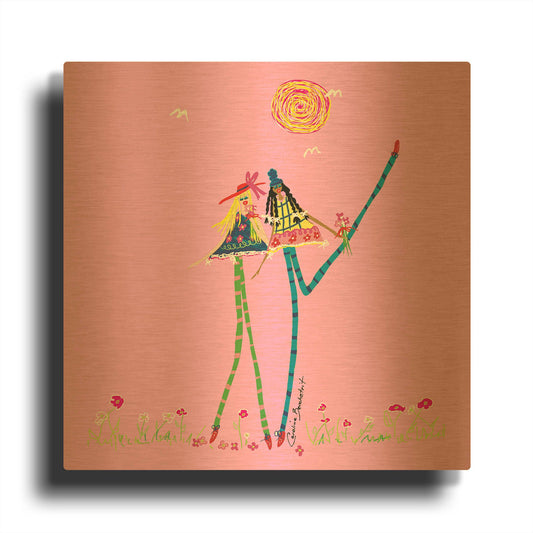 'Best Friends' By Caroline Benchétrit Gold Metal Wall Art