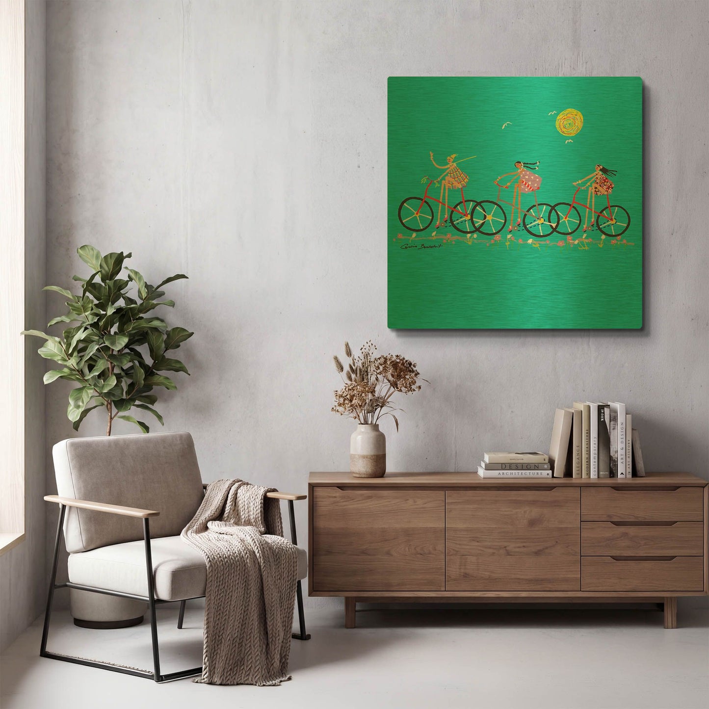 'Tour de Girls' By Caroline Benchétrit Gold Metal Wall Art