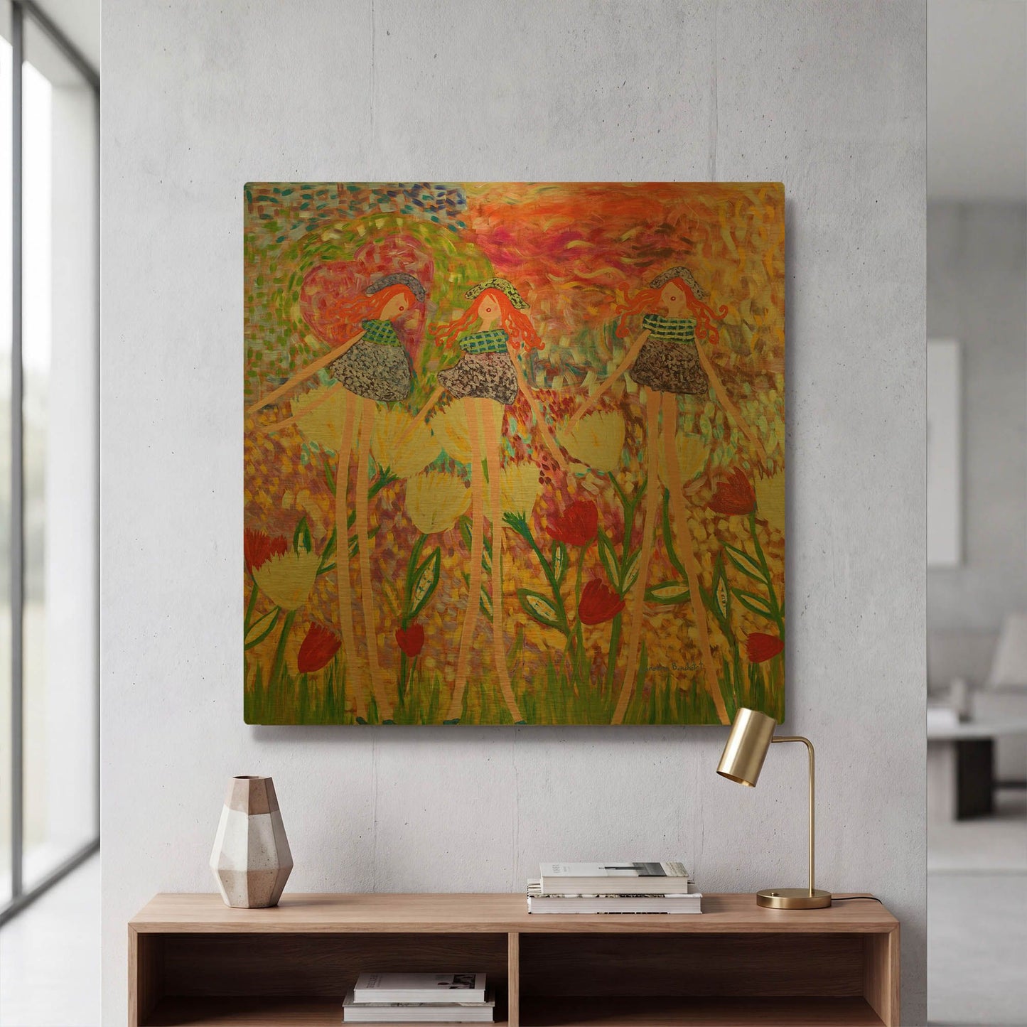 'Three Friends' By Caroline Benchétrit Gold Metal Wall Art
