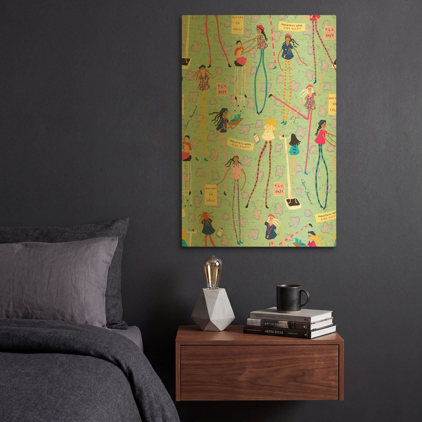 'Nurse Girls' By Caroline Benchétrit Gold Metal Wall Art