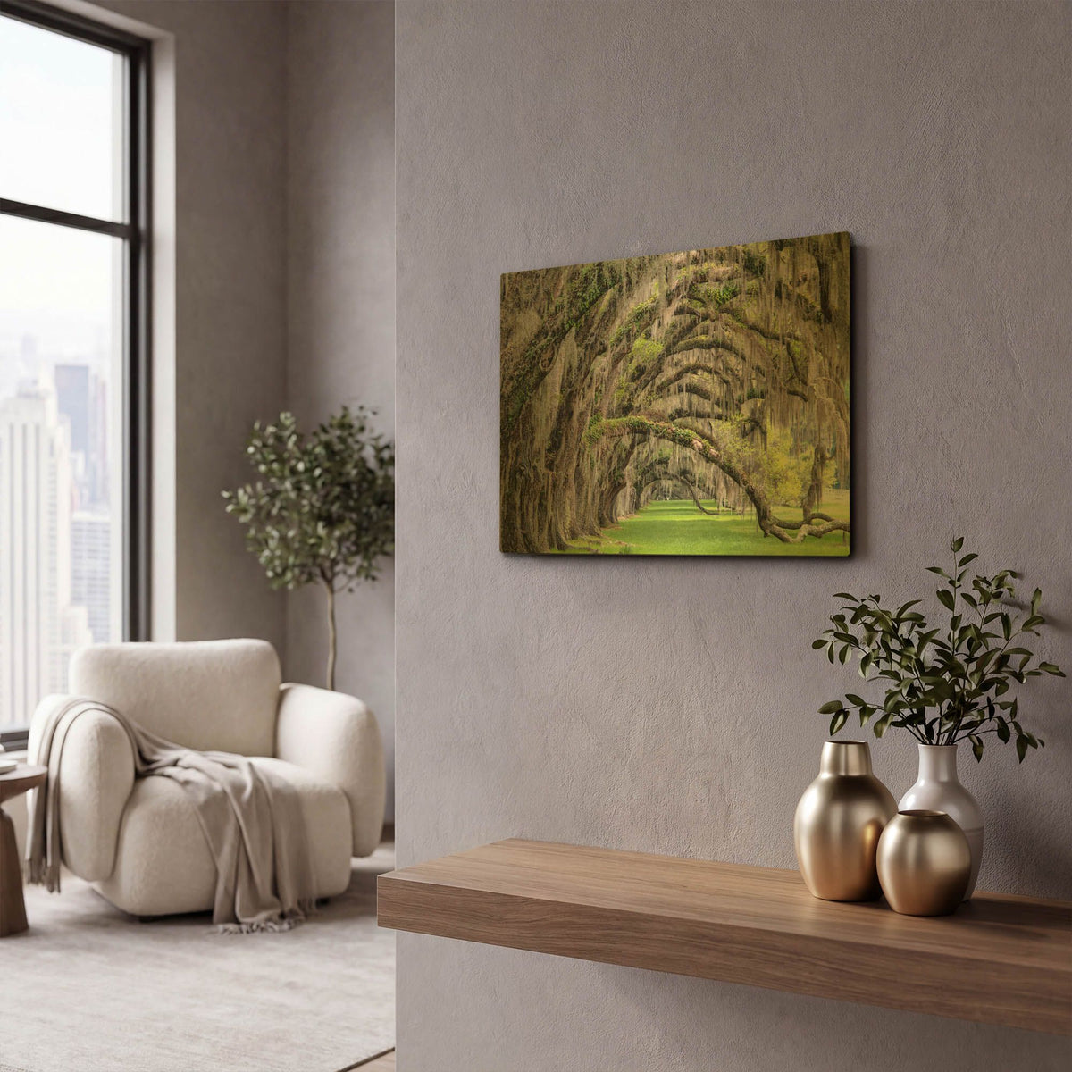 'Hanging to the Right' By Daniel Burt Gold Metal Wall Art