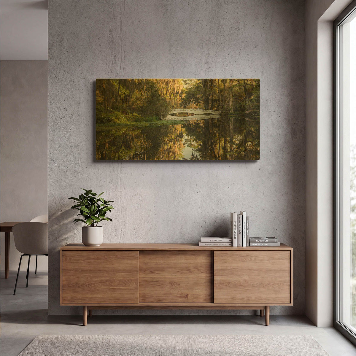 'Long White Bridge' By Daniel Burt Gold Metal Wall Art