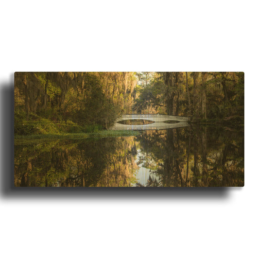 'Long White Bridge' By Daniel Burt Gold Metal Wall Art