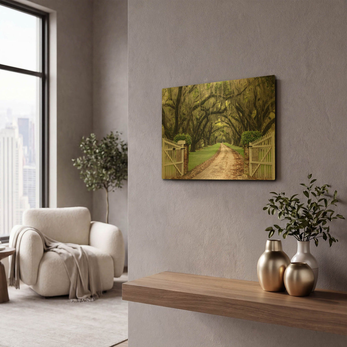 'Plantation Road' By Daniel Burt Gold Metal Wall Art
