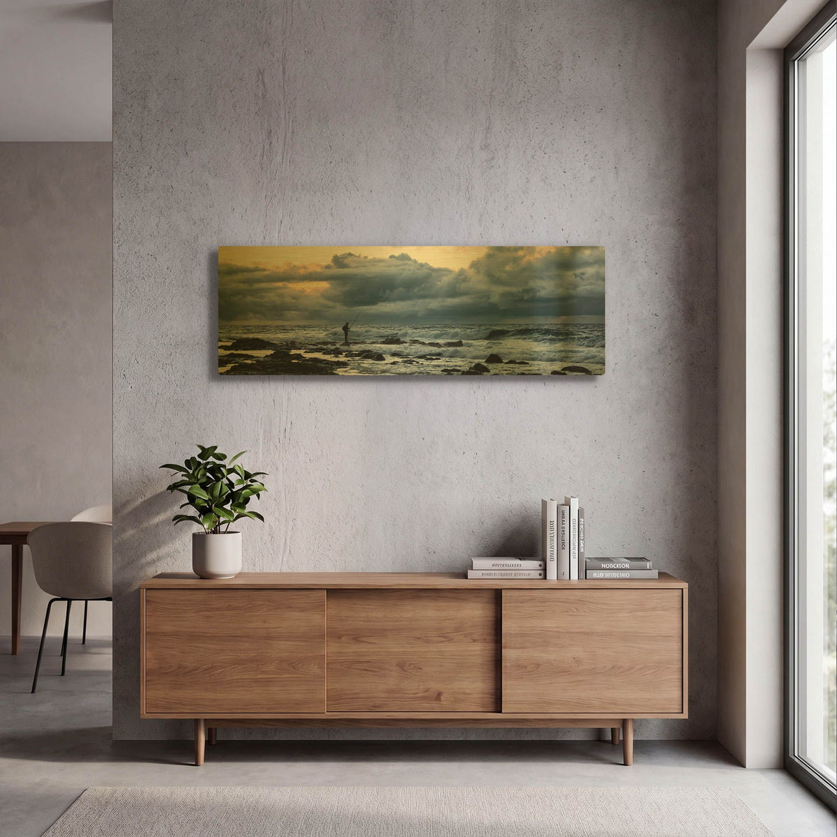 'Surf Fishing' By Daniel Burt Gold Metal Wall Art