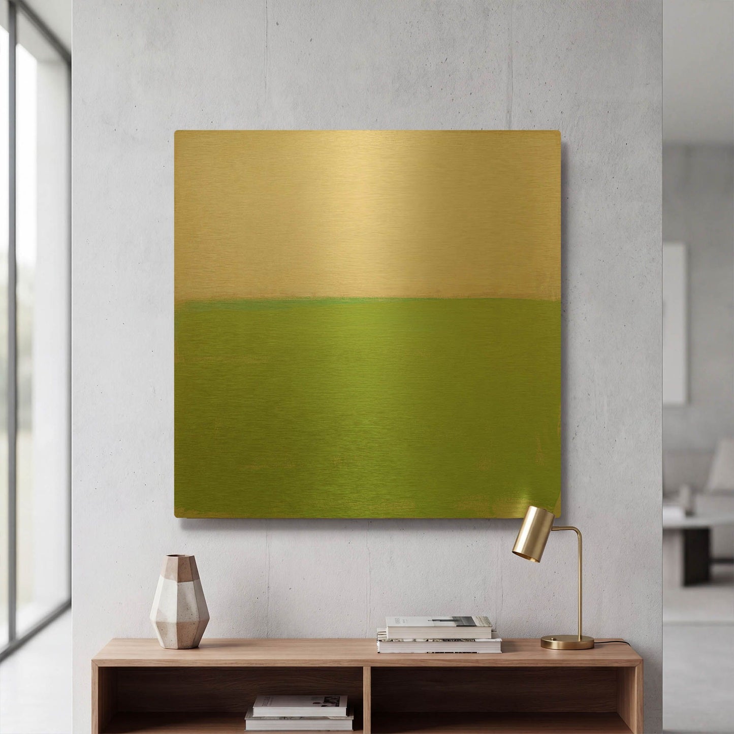 'Fresh Green' By Don Bishop Gold Metal Wall Art