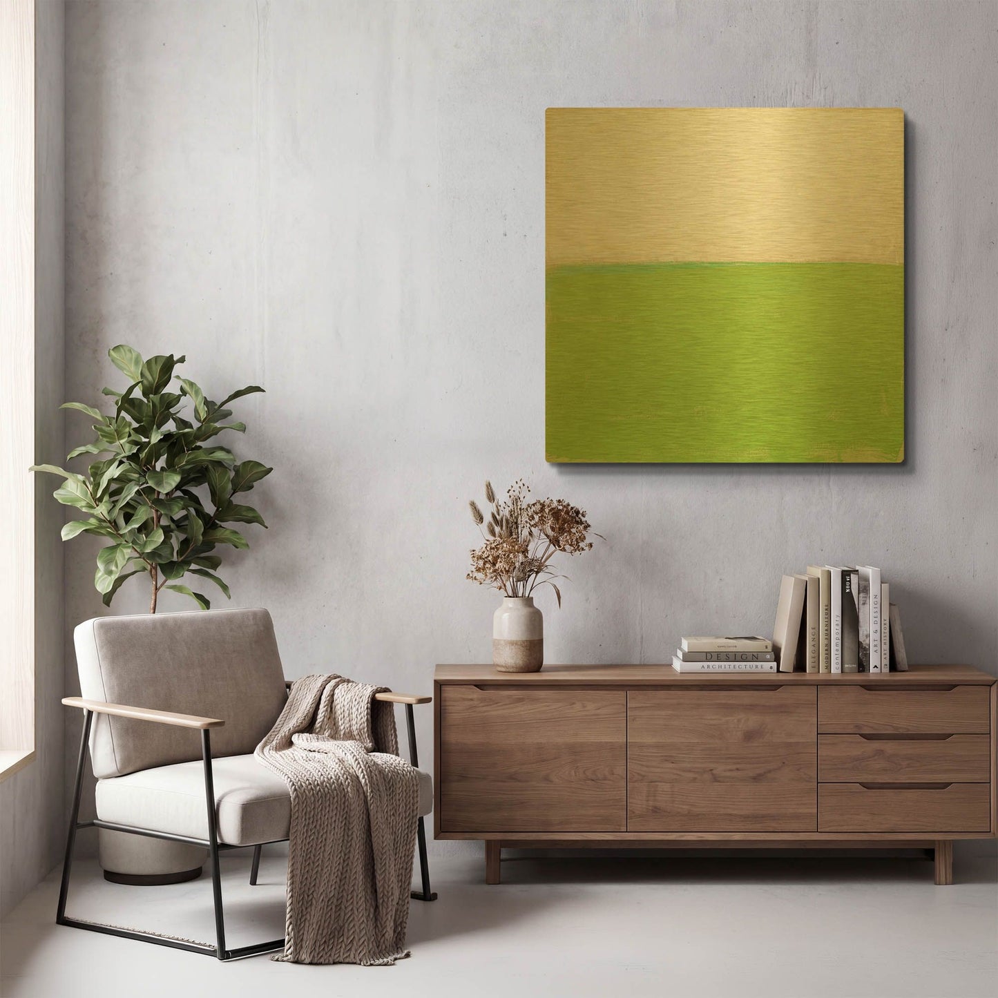 'Fresh Green' By Don Bishop Gold Metal Wall Art