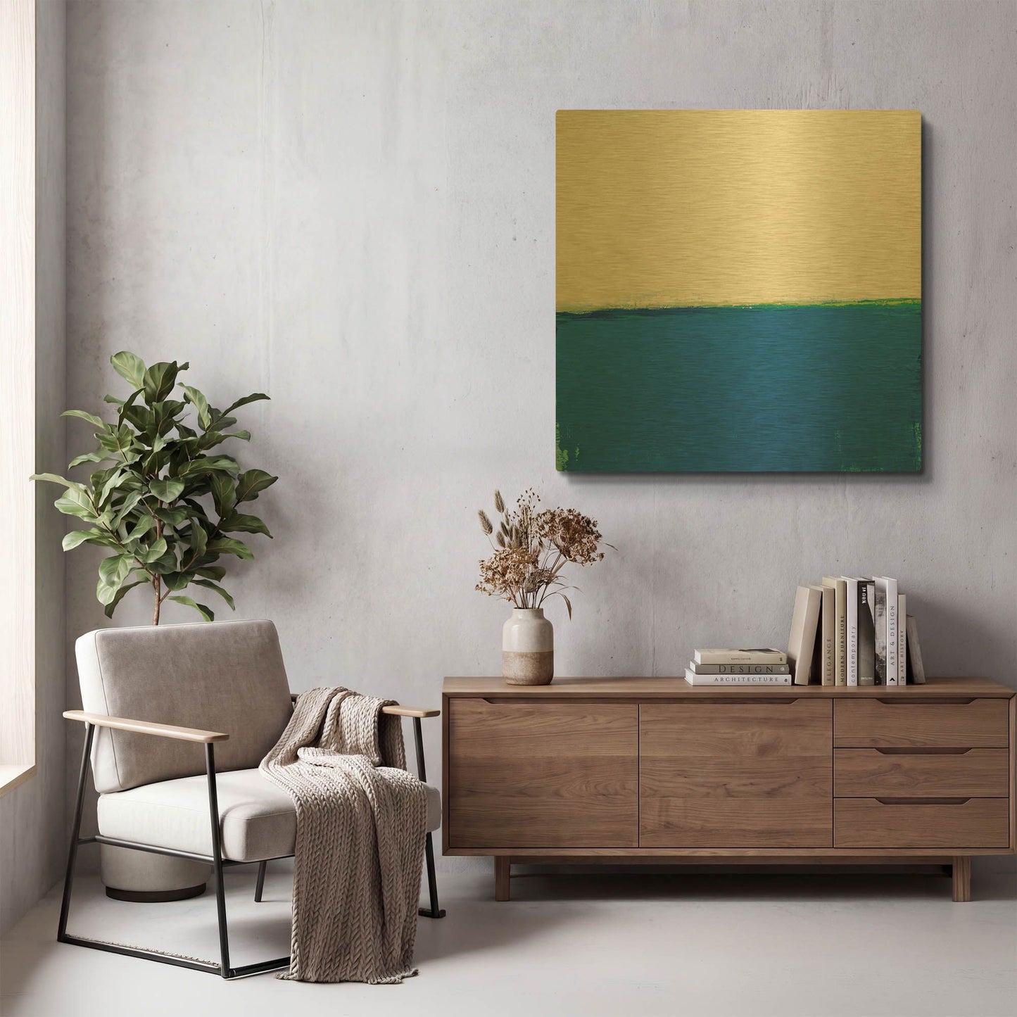 'Open Blue' By Don Bishop Gold Metal Wall Art