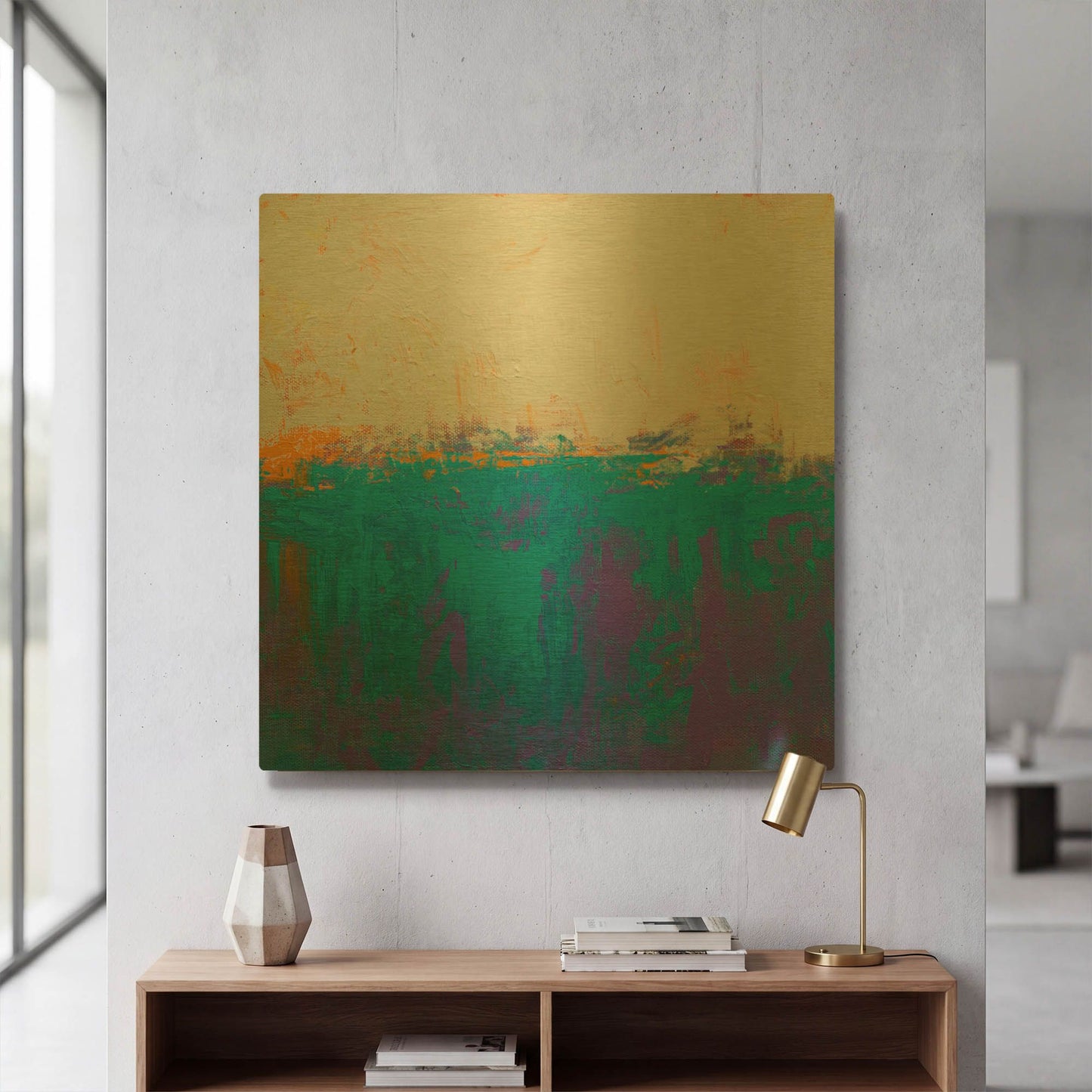 'Orange Spark' By Don Bishop Gold Metal Wall Art