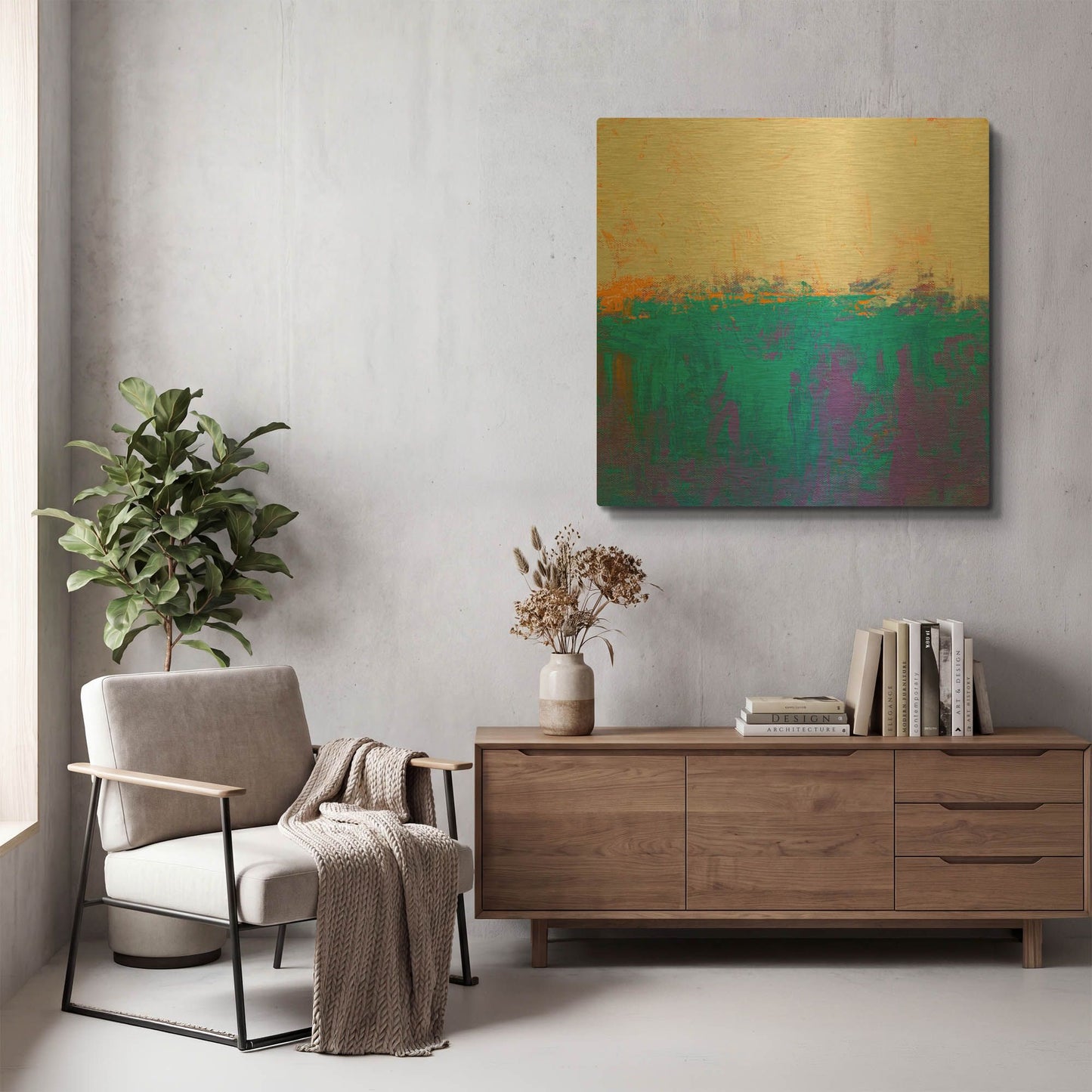 'Orange Spark' By Don Bishop Gold Metal Wall Art