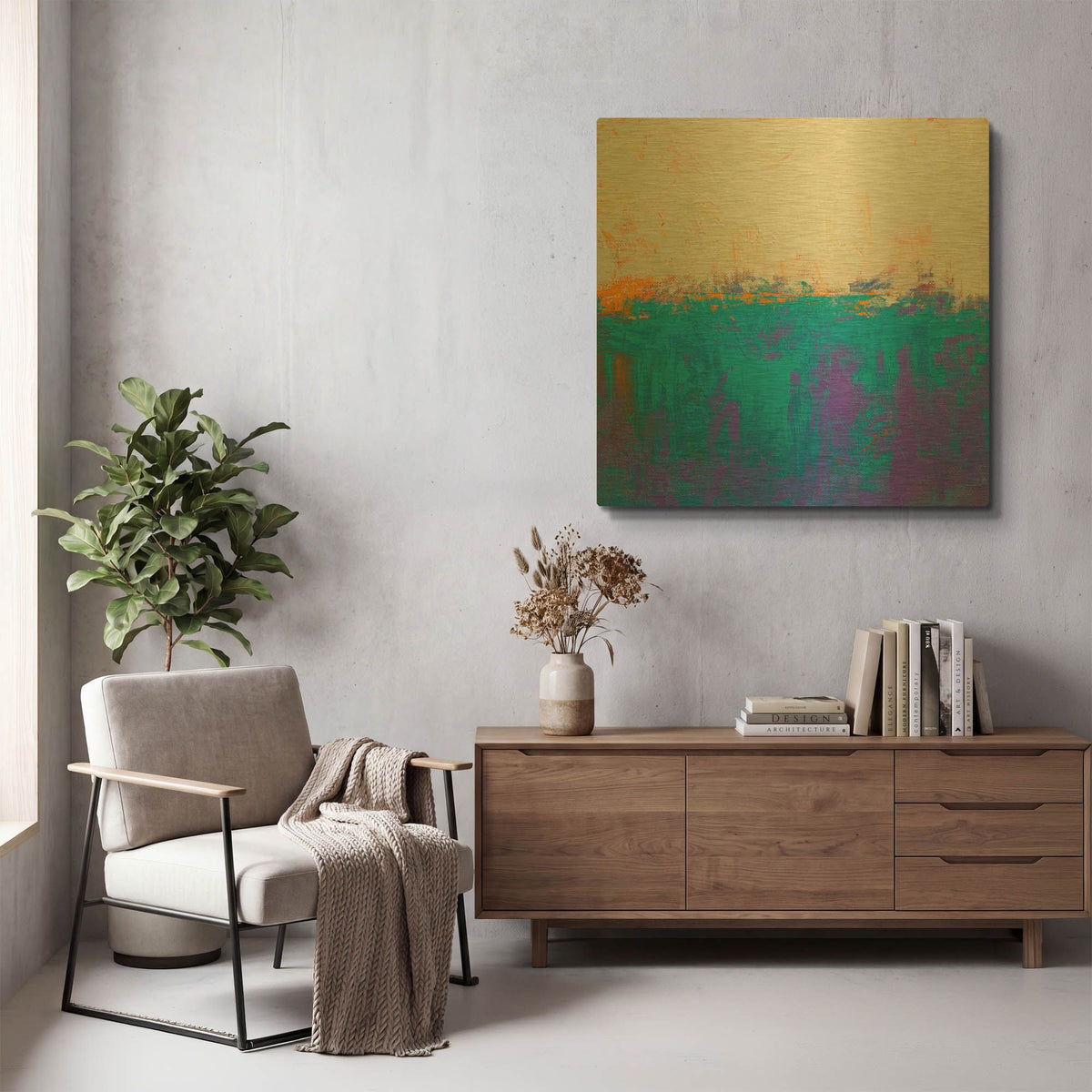 'Orange Spark' By Don Bishop Gold Metal Wall Art
