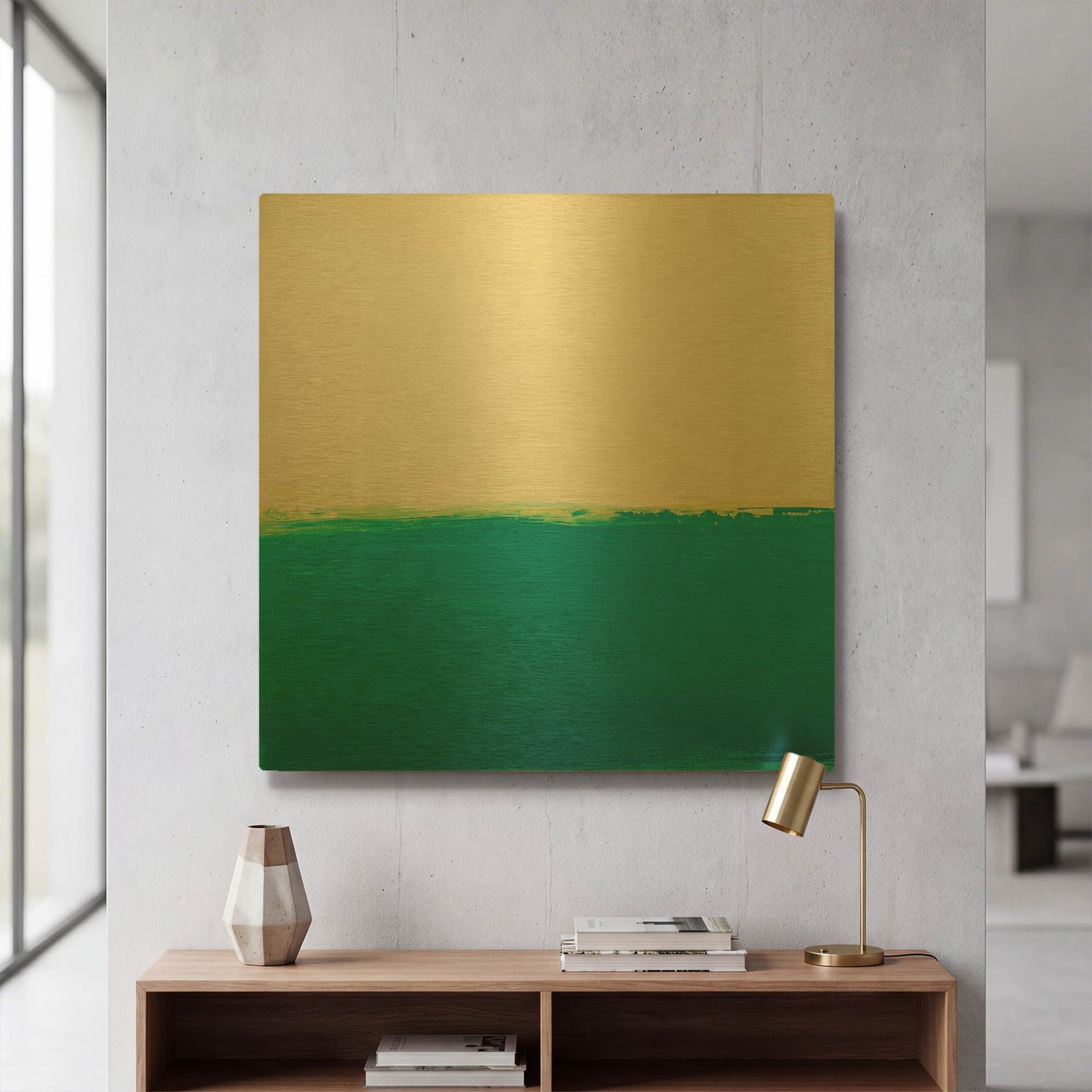 'Turquoise Sea' By Don Bishop Gold Metal Wall Art