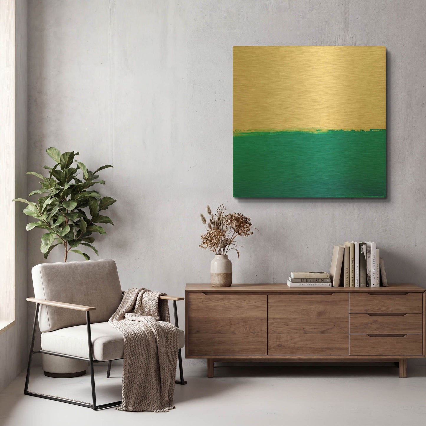 'Turquoise Sea' By Don Bishop Gold Metal Wall Art