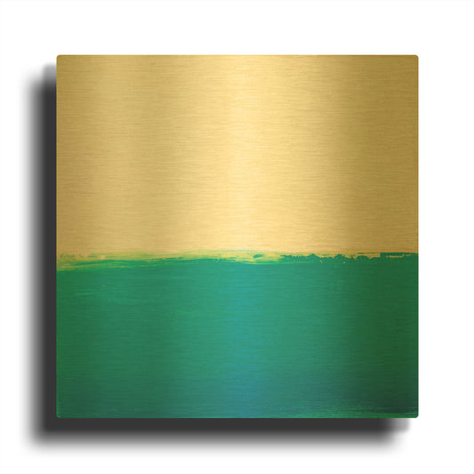 'Turquoise Sea' By Don Bishop Gold Metal Wall Art