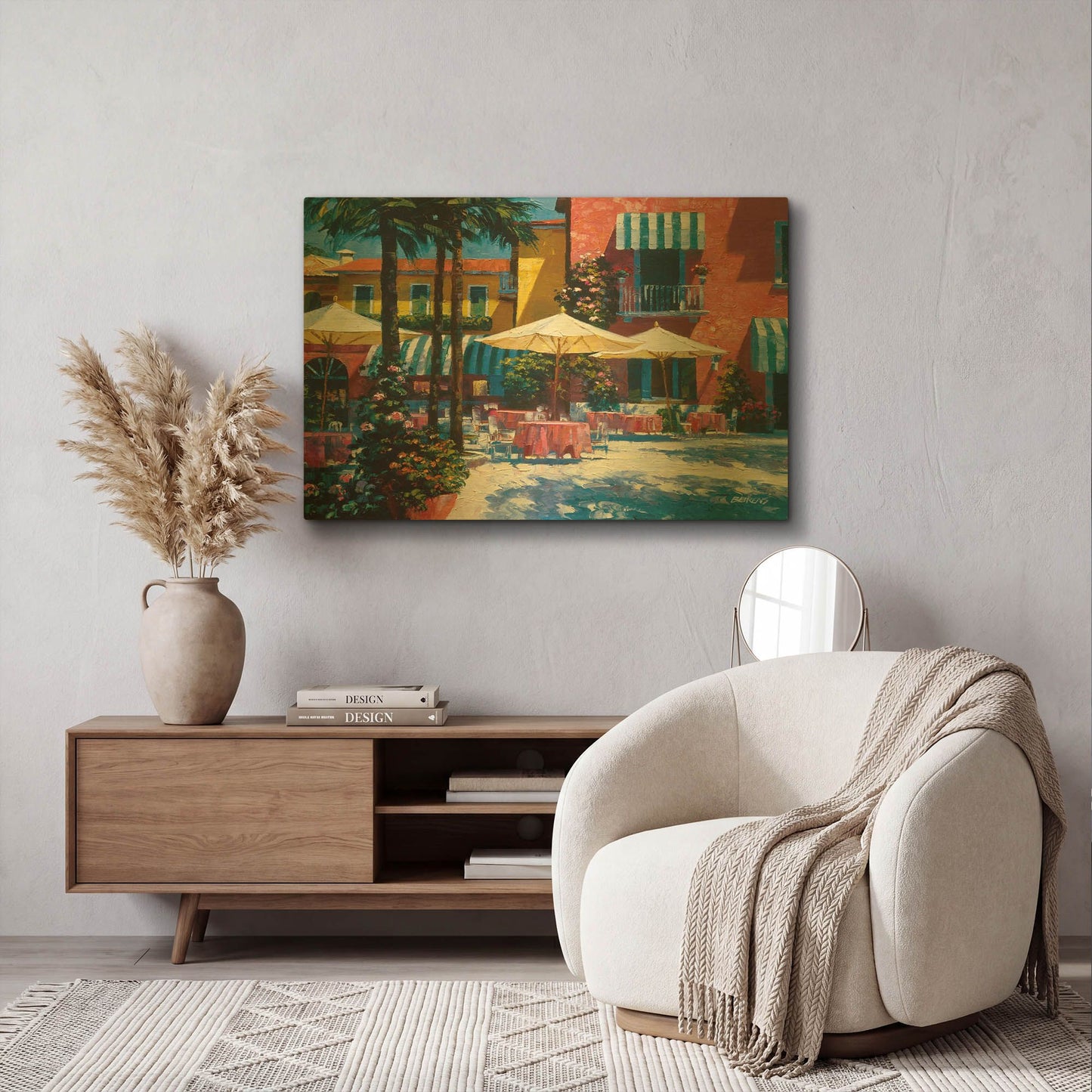'Inn at Lake Garda' By Howard Behrens Gold Metal Wall Art
