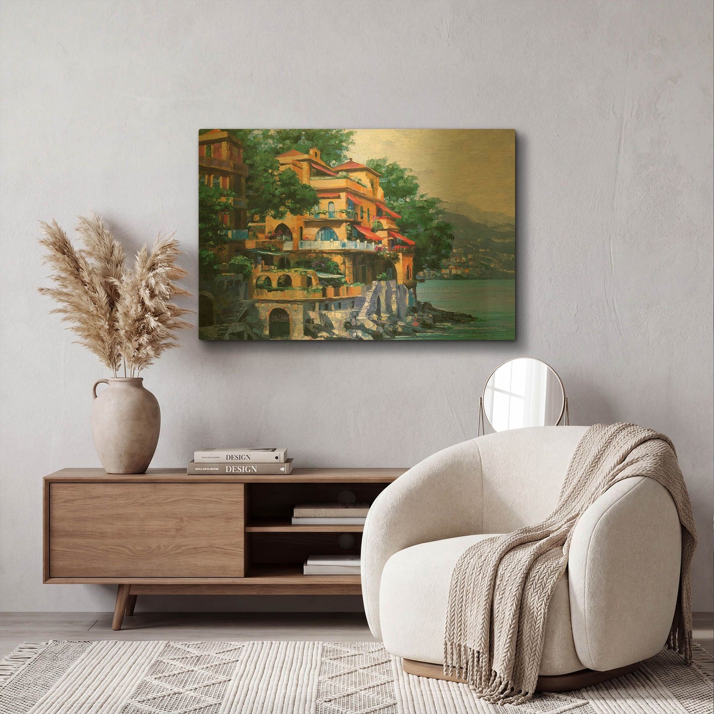 'Portofino Villa' By Howard Behrens Gold Metal Wall Art