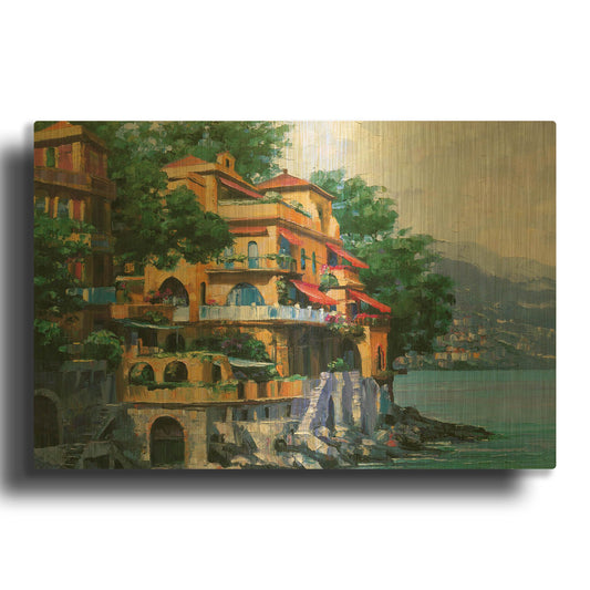 'Portofino Villa' By Howard Behrens Gold Metal Wall Art