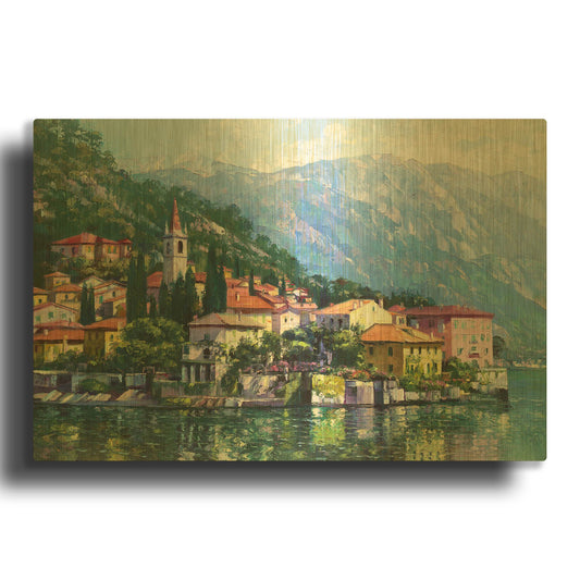 'Reflections of Lake Como' By Howard Behrens Gold Metal Wall Art