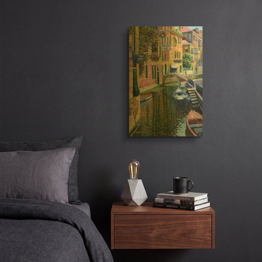 'Romantic Canal' By Howard Behrens Gold Metal Wall Art