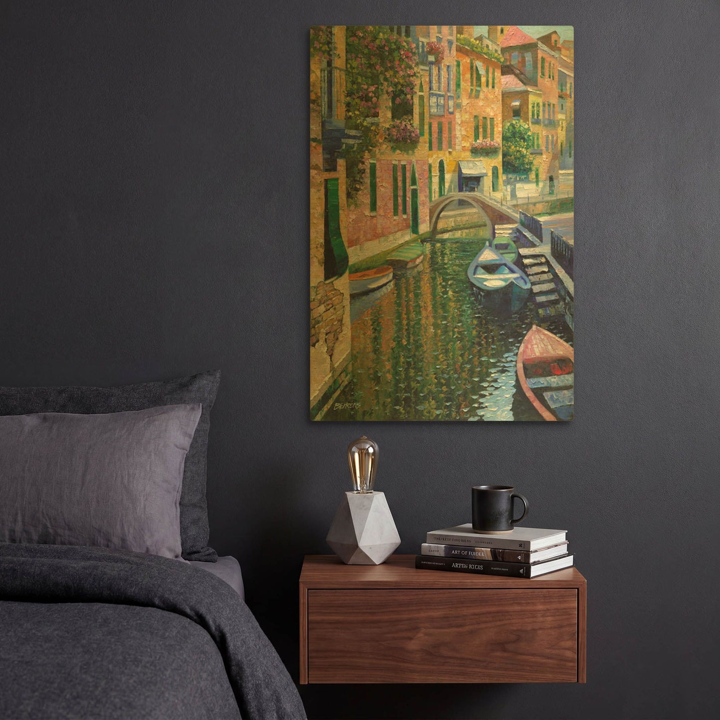 'Romantic Canal' By Howard Behrens Gold Metal Wall Art