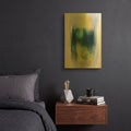 'Misty Mountain Lake' By Ishita Banerjee Gold Metal Wall Art