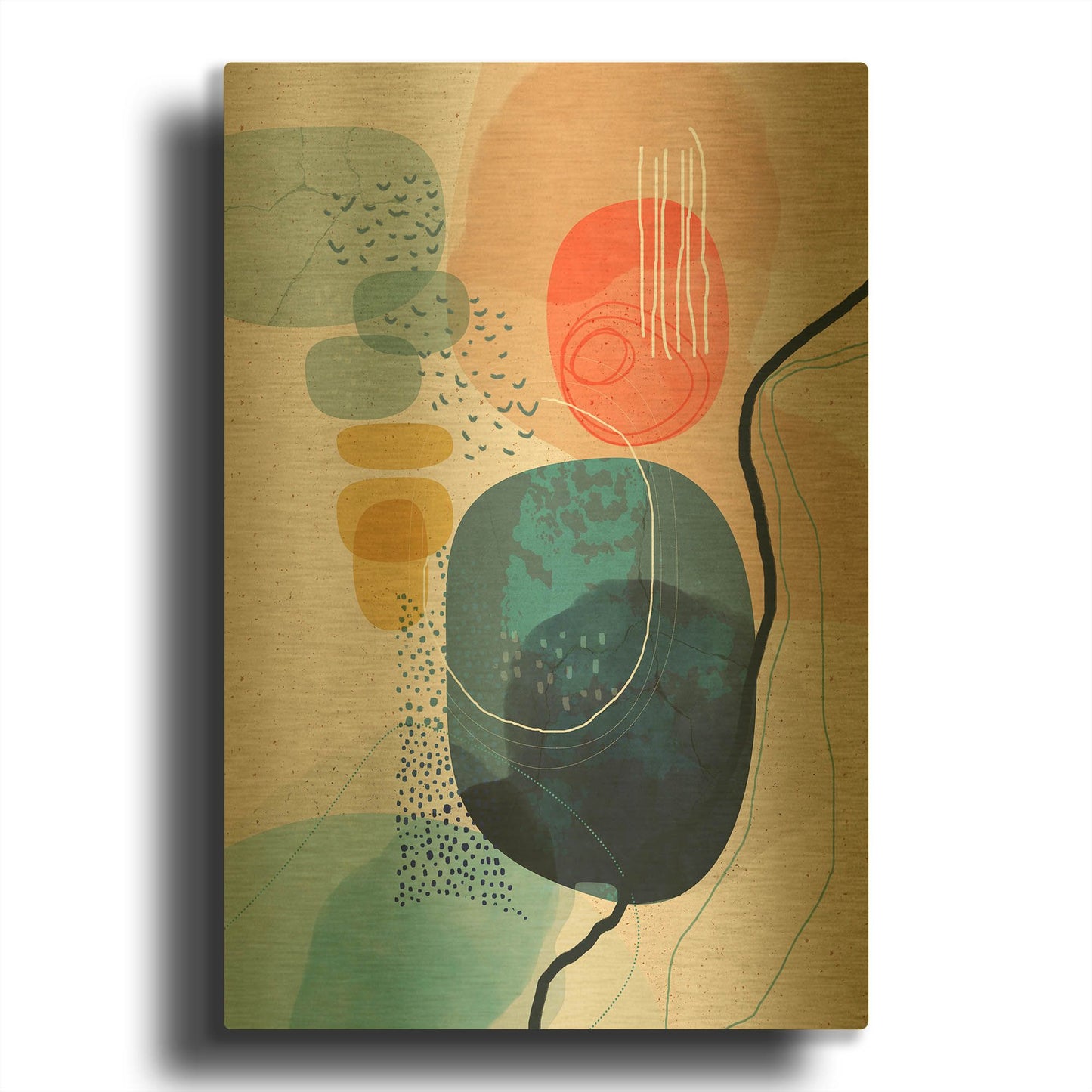 'Prelude' By Ishita Banerjee Gold Metal Wall Art