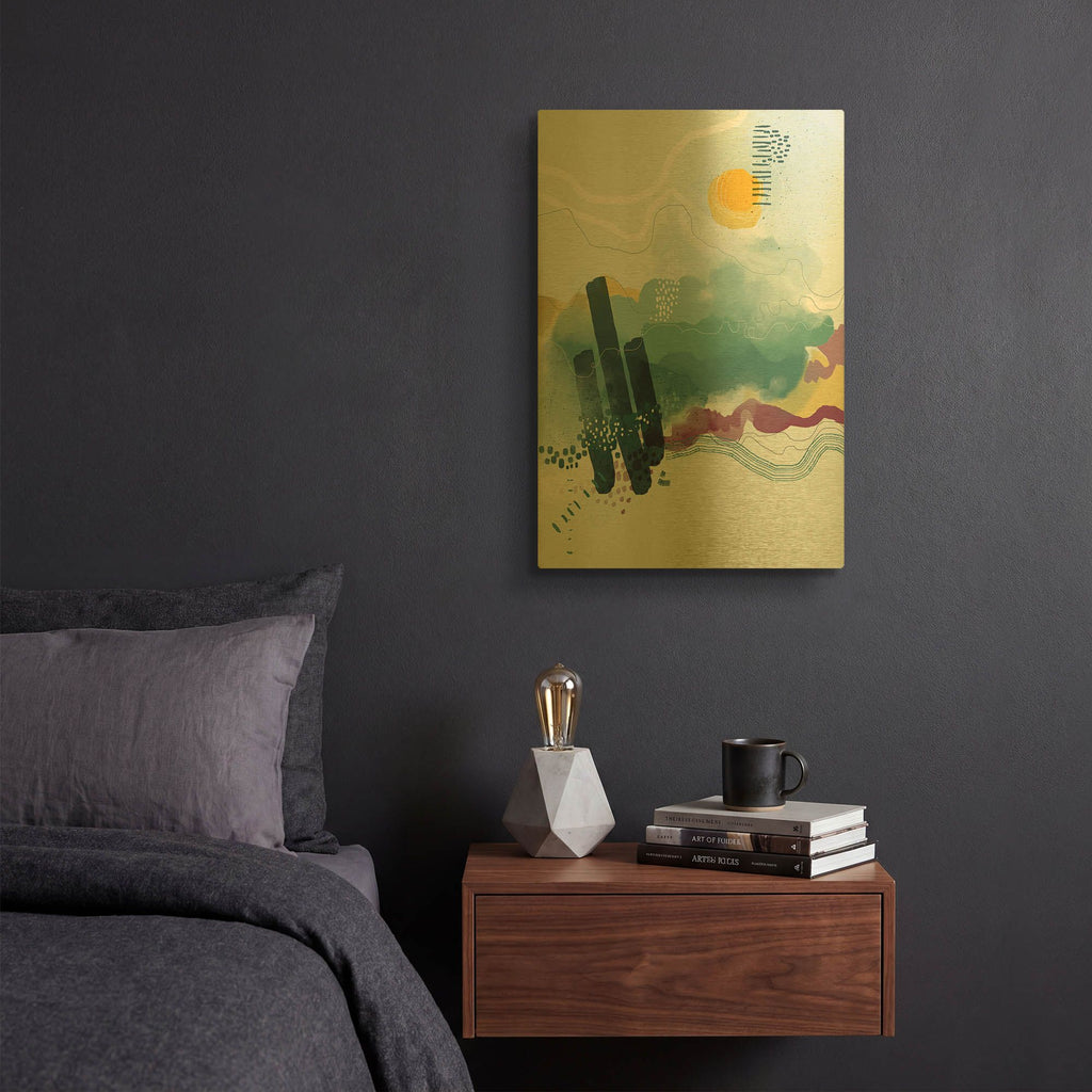 'Seafoam' By Ishita Banerjee Gold Metal Wall Art