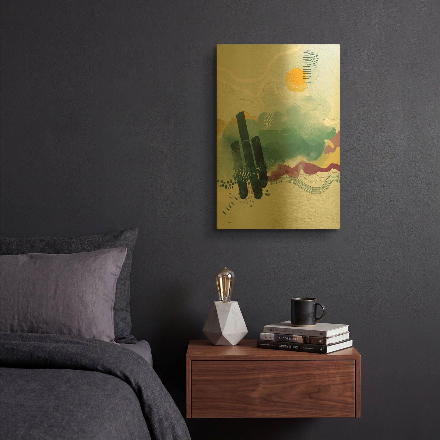 'Seafoam' By Ishita Banerjee Gold Metal Wall Art