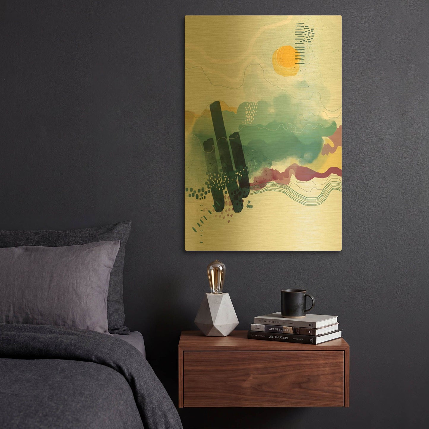 'Seafoam' By Ishita Banerjee Gold Metal Wall Art