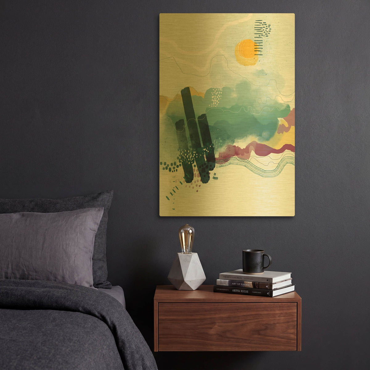 'Seafoam' By Ishita Banerjee Gold Metal Wall Art