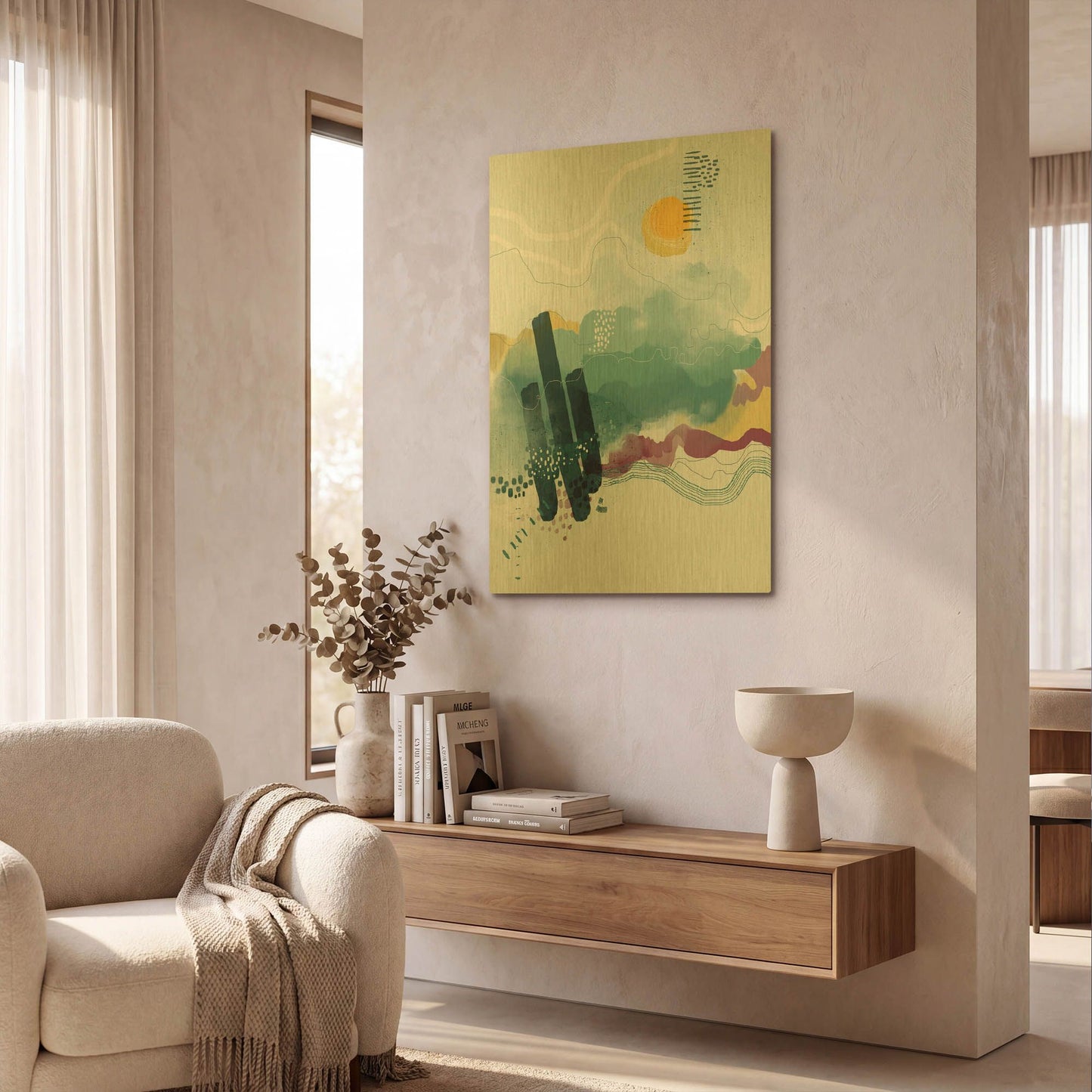'Seafoam' By Ishita Banerjee Gold Metal Wall Art