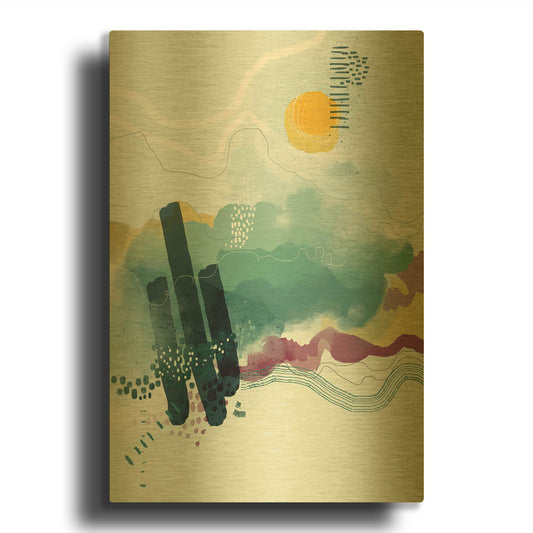 'Seafoam' By Ishita Banerjee Gold Metal Wall Art