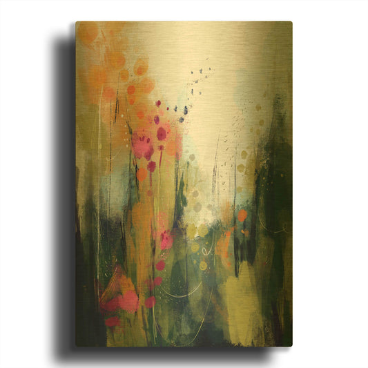 'Wildwood' By Ishita Banerjee Gold Metal Wall Art