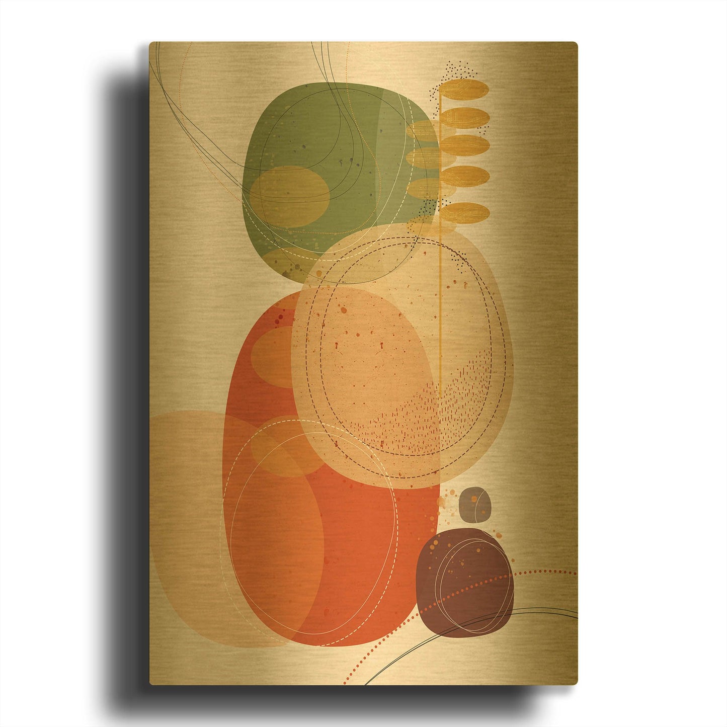 'Autumn Sunset' By Ishita Banerjee Gold Metal Wall Art