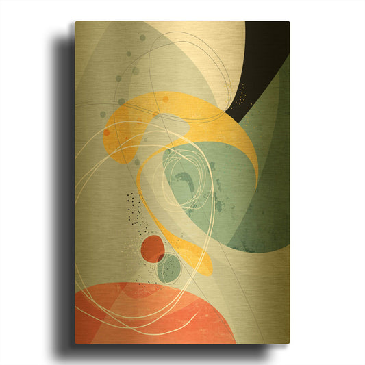 'Galactic 02 - Crossings' By Ishita Banerjee Gold Metal Wall Art