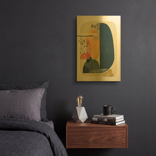 'Grounded' By Ishita Banerjee Gold Metal Wall Art