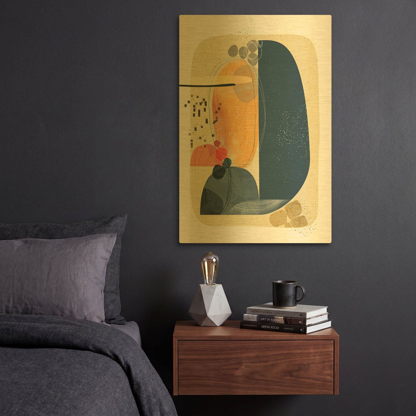 'Grounded' By Ishita Banerjee Gold Metal Wall Art