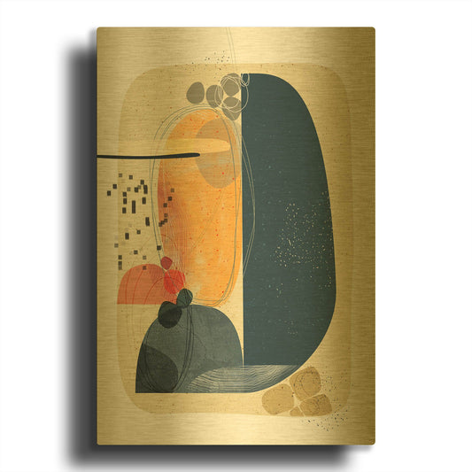 'Grounded' By Ishita Banerjee Gold Metal Wall Art