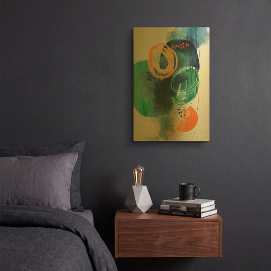 'Luna' By Ishita Banerjee Gold Metal Wall Art