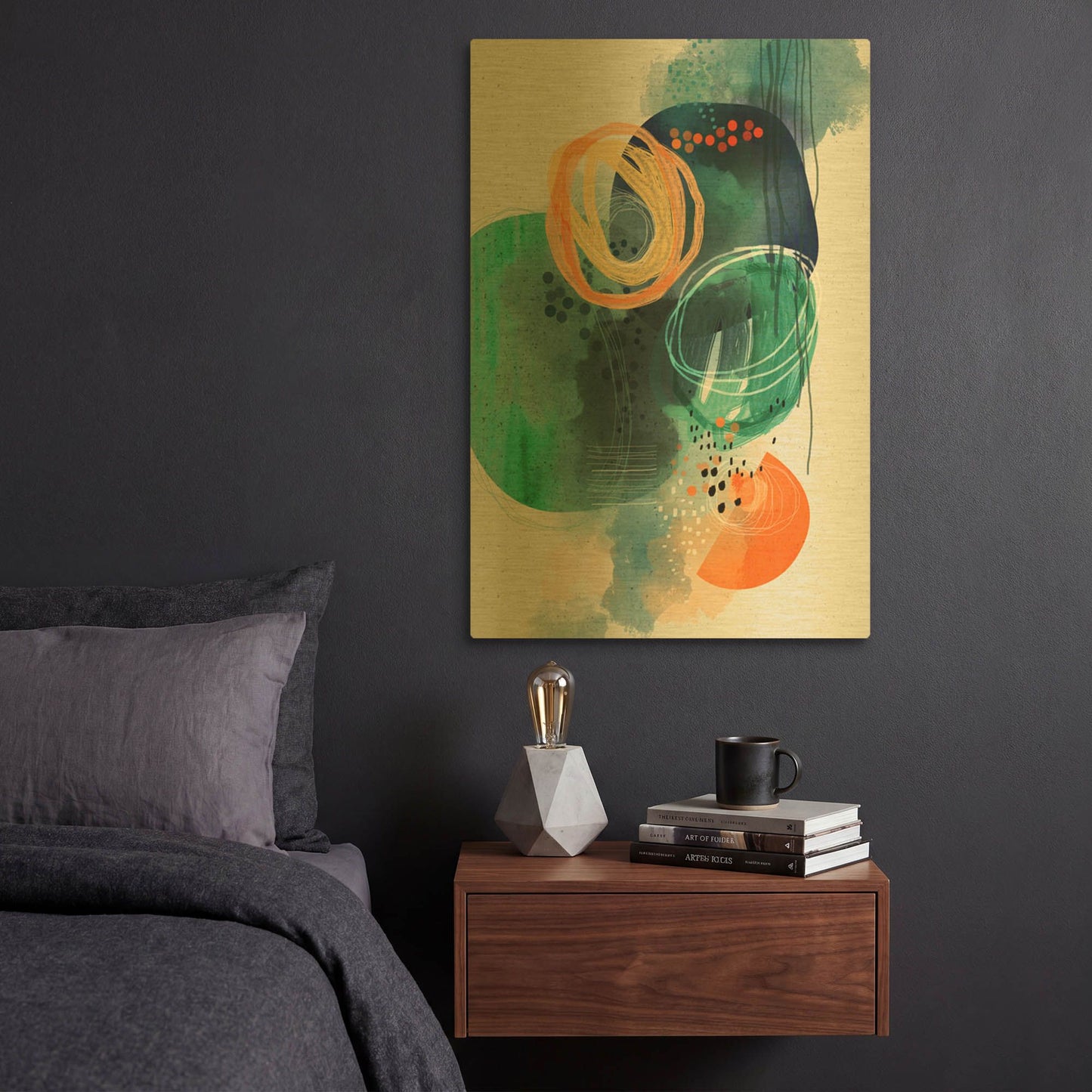 'Luna' By Ishita Banerjee Gold Metal Wall Art