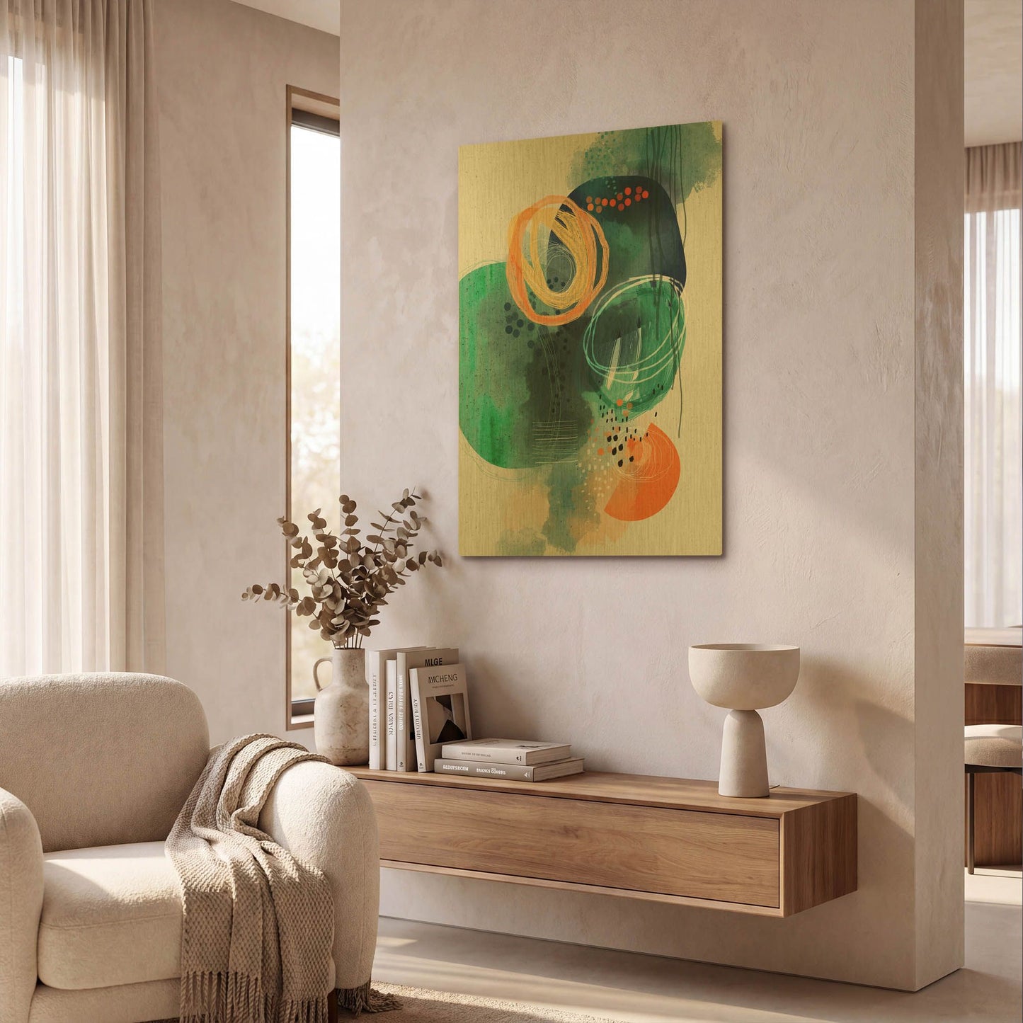 'Luna' By Ishita Banerjee Gold Metal Wall Art