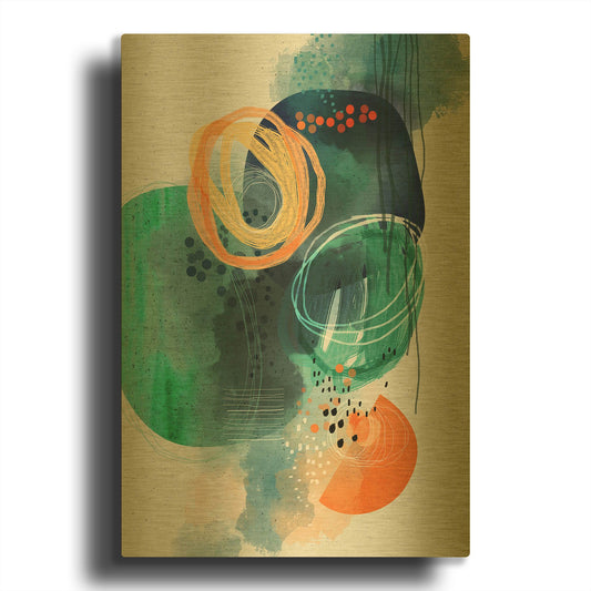 'Luna' By Ishita Banerjee Gold Metal Wall Art