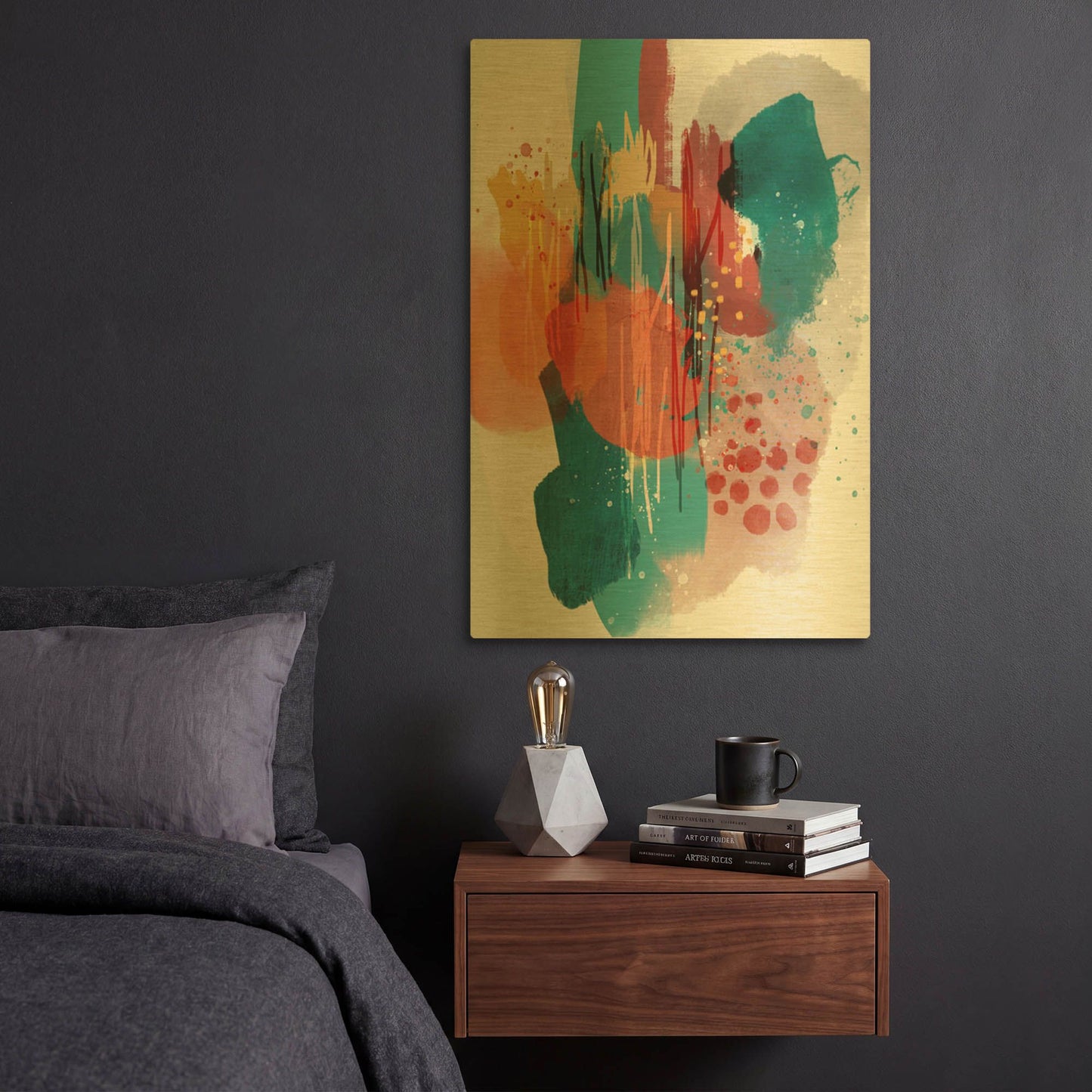 'Lyrics' By Ishita Banerjee Gold Metal Wall Art