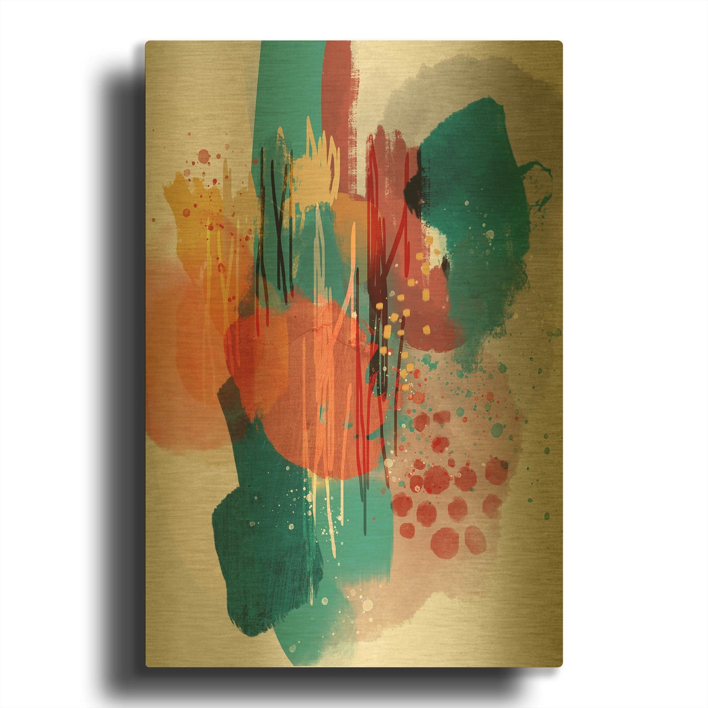 'Lyrics' By Ishita Banerjee Gold Metal Wall Art