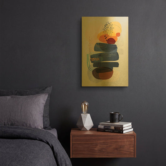 'Oceans Apart' By Ishita Banerjee Gold Metal Wall Art