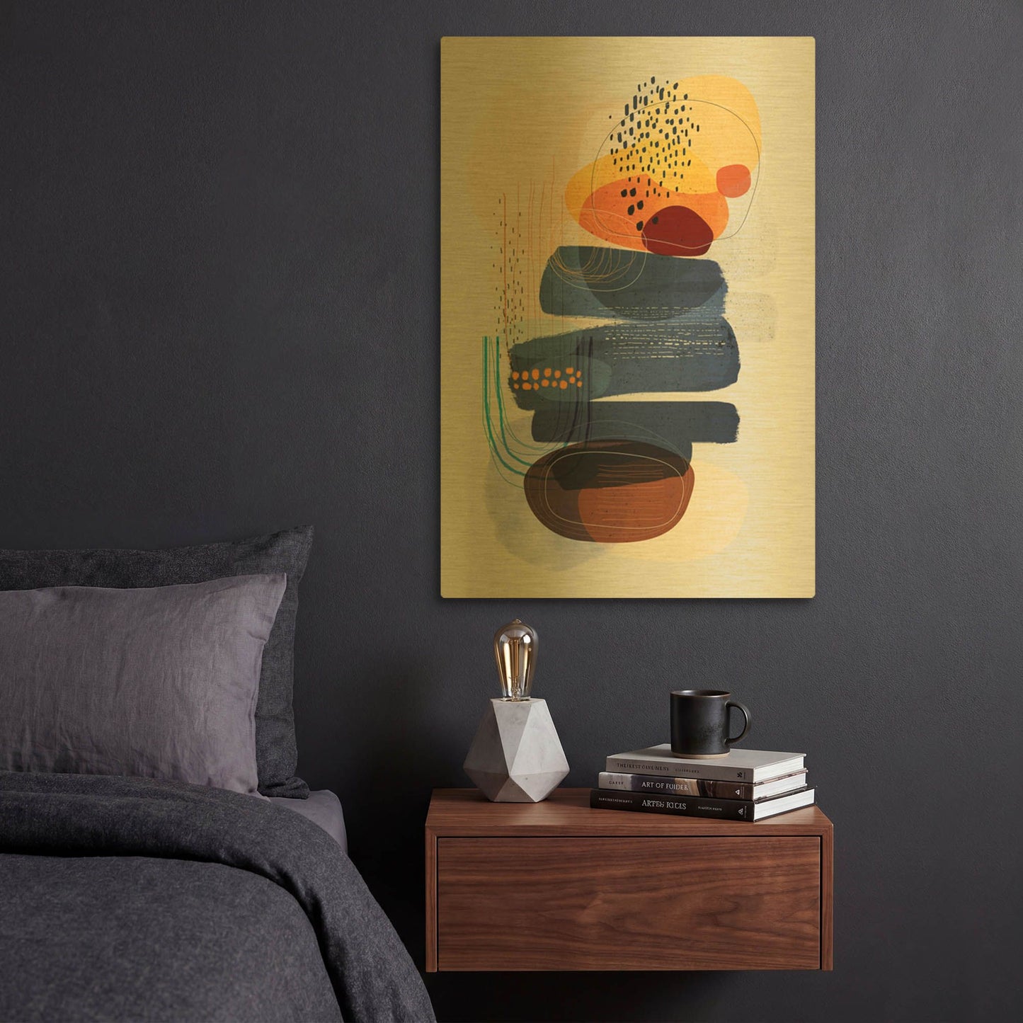 'Oceans Apart' By Ishita Banerjee Gold Metal Wall Art