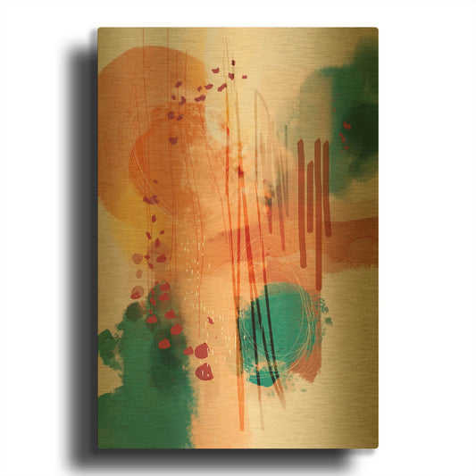'Sunset Moon 01' By Ishita Banerjee Gold Metal Wall Art