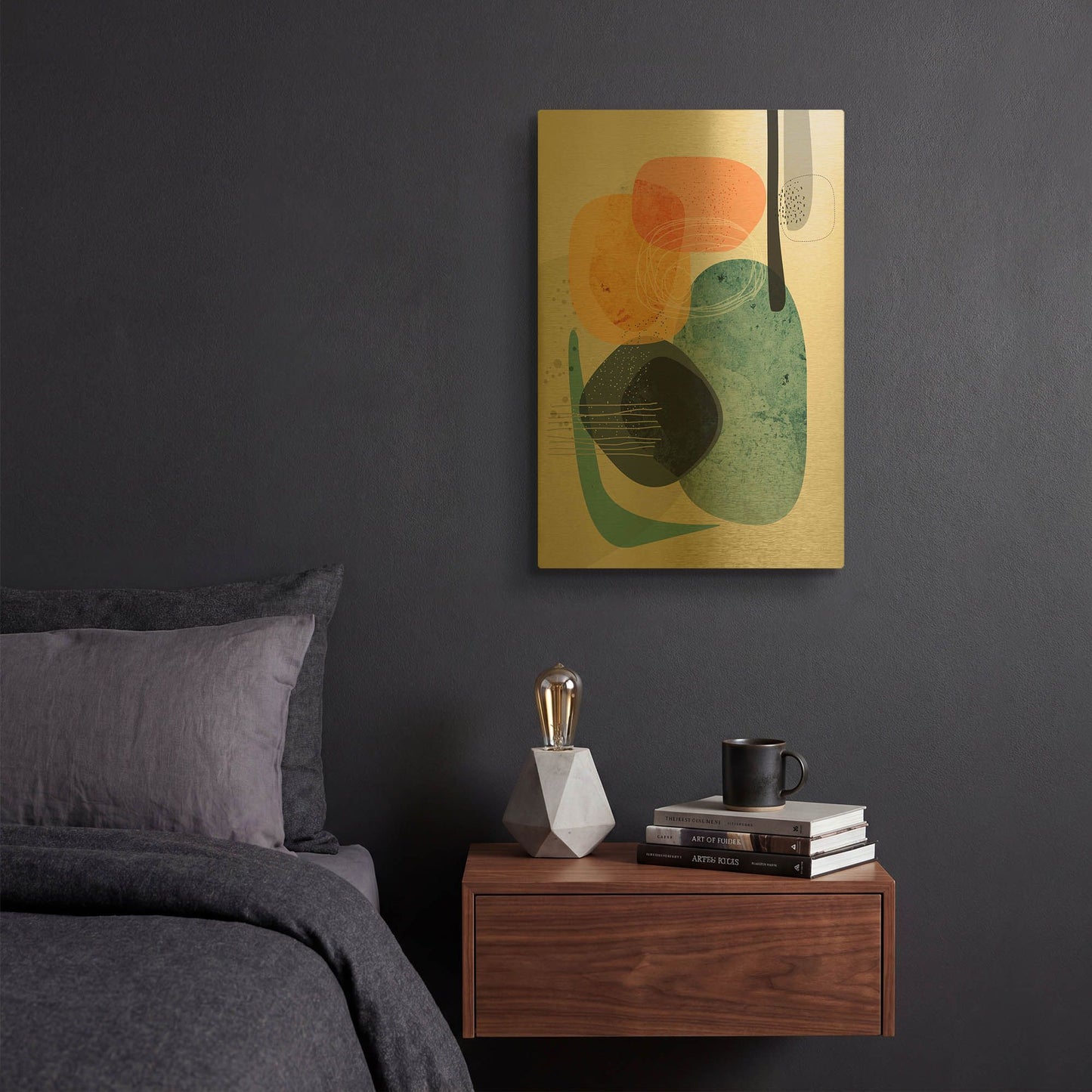'Tangled Rocks' By Ishita Banerjee Gold Metal Wall Art