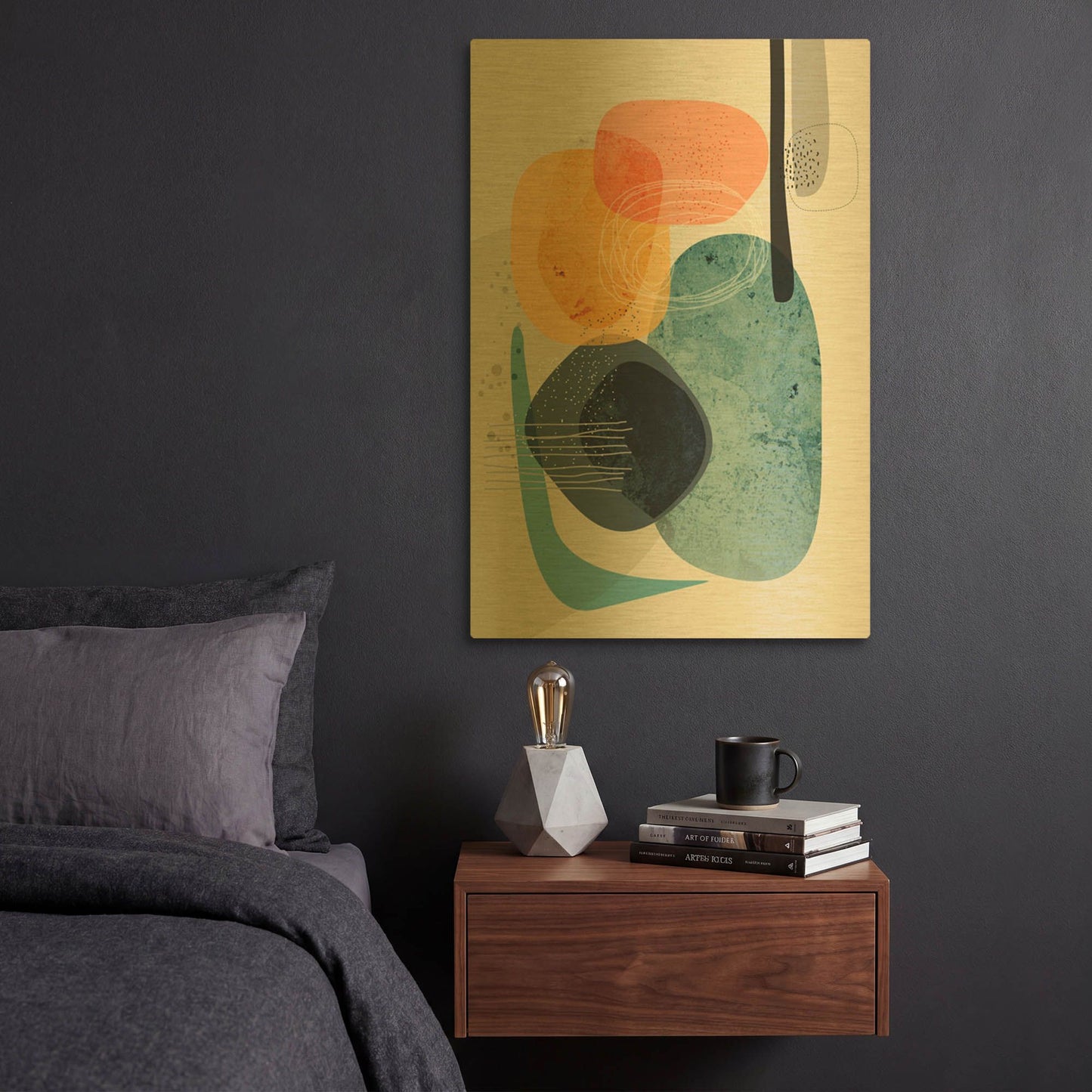 'Tangled Rocks' By Ishita Banerjee Gold Metal Wall Art